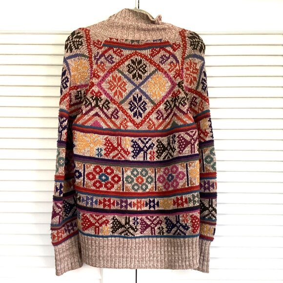 Peruvian Connection Womens Knit Cardigan Sweater Size L Pima Cotton Alpaca - Picture 2 of 15
